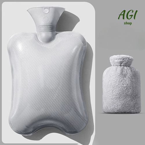 New Arrivals Hot Water Bag With Cloth Cover, 1000ml Water-Filled Hot Water Bottle, Hand and Foot Warmer for Girls,Cute Plush Cloth Cover As Gift Women Lady Student