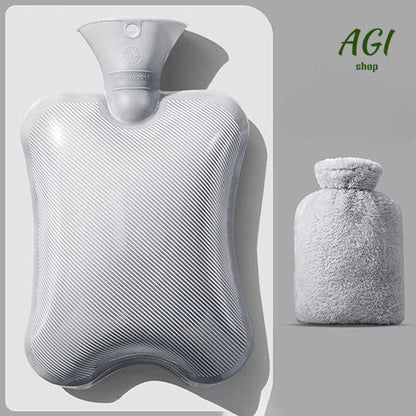 New Arrivals Hot Water Bag With Cloth Cover, 1000ml Water-Filled Hot Water Bottle, Hand and Foot Warmer for Girls,Cute Plush Cloth Cover As Gift Women Lady Student