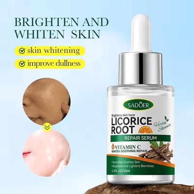 Licorice Root with Vitamin C Repair Serum, Brightens Skin Tone, Hydrate, Whiten Black Spots