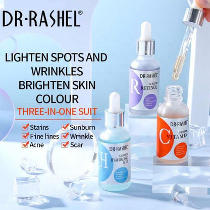 Dr Rashel 3 in 1 Vitamin C , Retinol & Hyaluronic Acid Complete Facial Serum Moisturizing Repair Skin Care Set