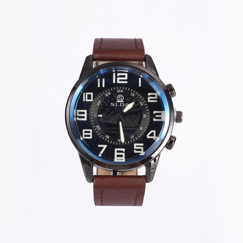 Men Watch Leather Straps Quartz Simplicity Man Digital Dial Wristwatch Waterproof Watches Male Watch Wrist Watch Valentines Gift Fashion