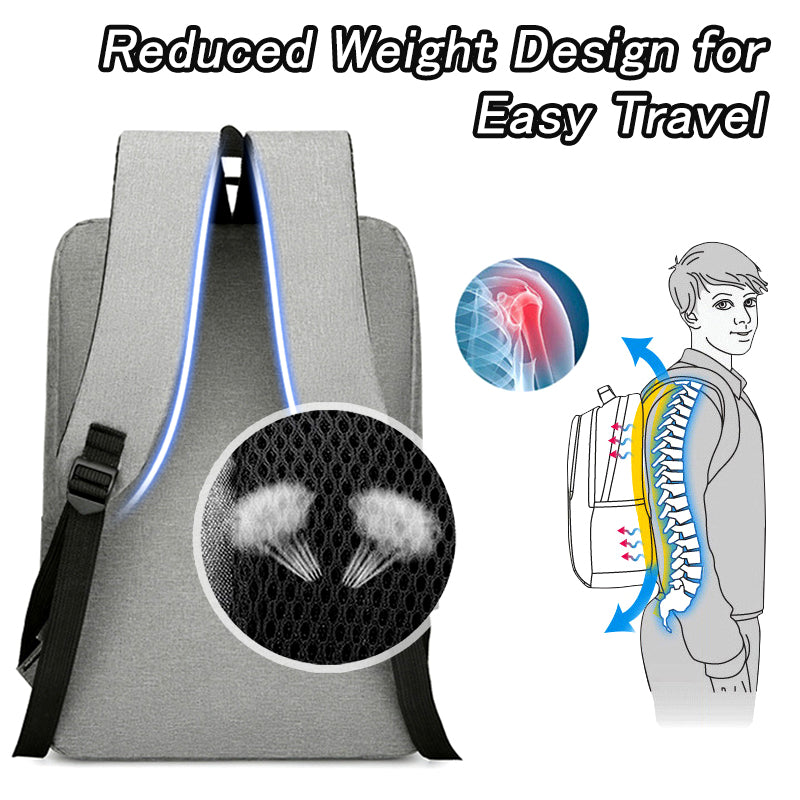 15.6" Laptop Bag Men Backpack With USB Charging Jack Large Capacity Backpack