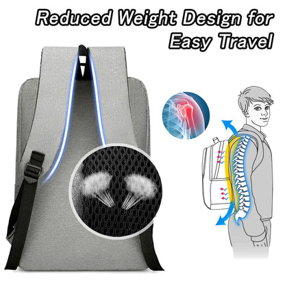 15.6" Laptop Bag Men Backpack With USB Charging Jack Large Capacity Backpack