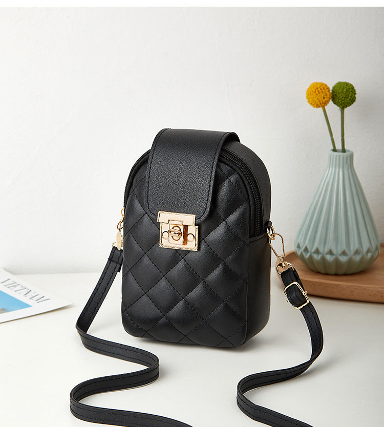 New Messenger handbags Women's Fashion Simple Rhombus Single Shoulder Mobile Phone bags