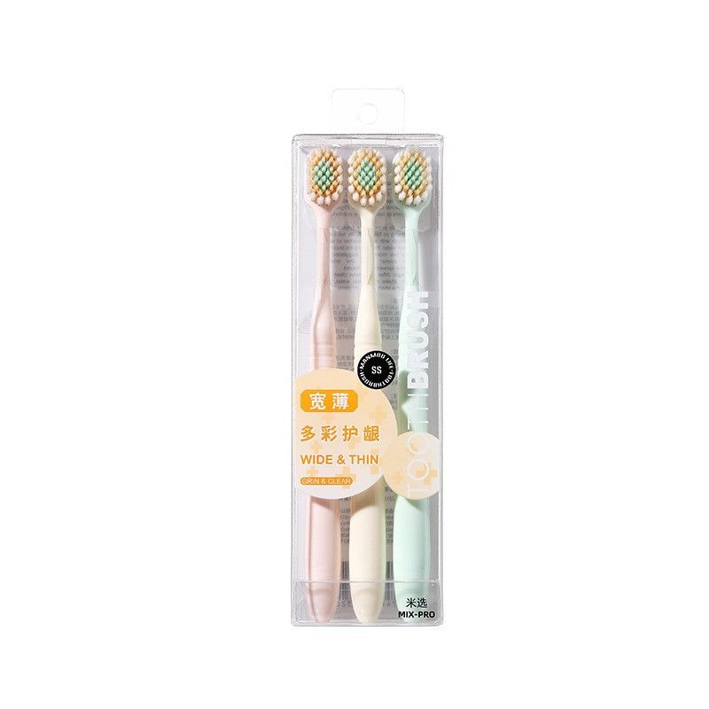 3PCS wide head premium soft bristled toothbrush, 3 packs for adult teeth cleaning, fine soft bristled household gingival protection toothbrush