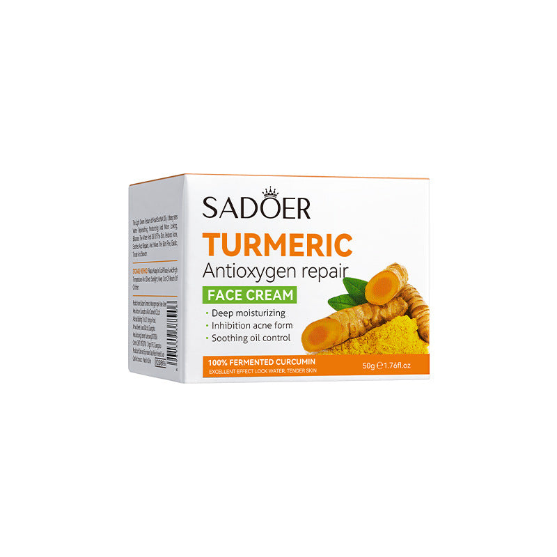 SADOER Turmeric Antioxygen Repair Face Cream Deep Hydration Improve Acne Soothing Oil Control Moisturizing Delicate Smooth Facial Skin Care