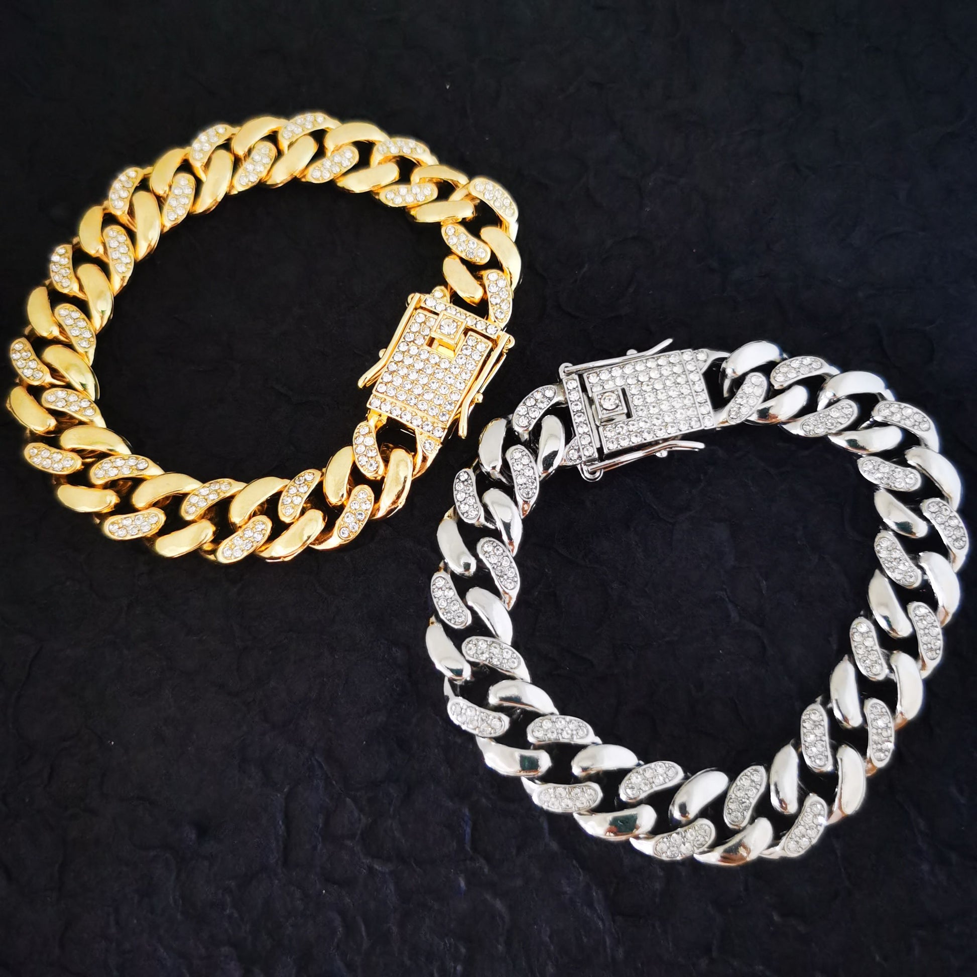 Men/women bracelet bangles jewelry iced miami cuban chain hand bracelet jewelry accessories for men/women hip hop rapper jewelry
