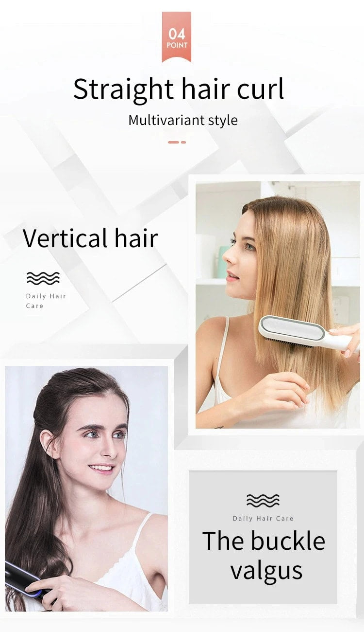 Hot Comb Hair straightener comb Hair Curler Hair crimper fast Heating not hurt Hair Straight Hair Curling rambut Anti-Scalding Styling Tool Straightening Brush