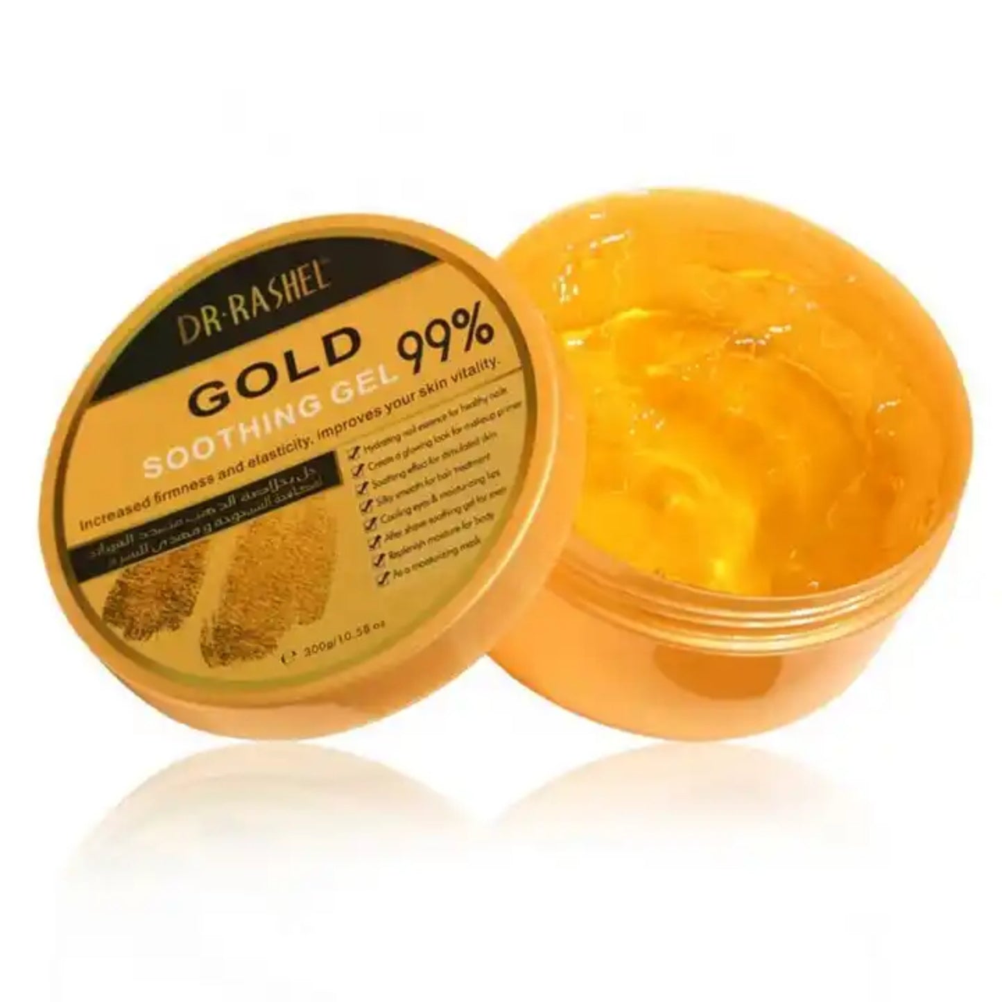 Dr. Rashel Gold Soothing Gel 99%, Skin Elasticity & Firming, 300g - DR RASHEL