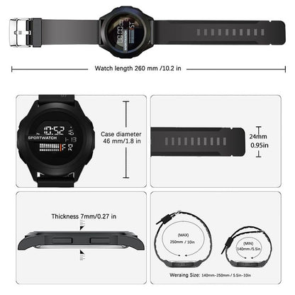 Men Sport LED Watches Men Digital Clock Wristwatch Stopwatch Luminous with Date Week Original Waterproof Clock Multi-Functional Rubber Man Fitnes Athlete Timekeeping Electronic Watch