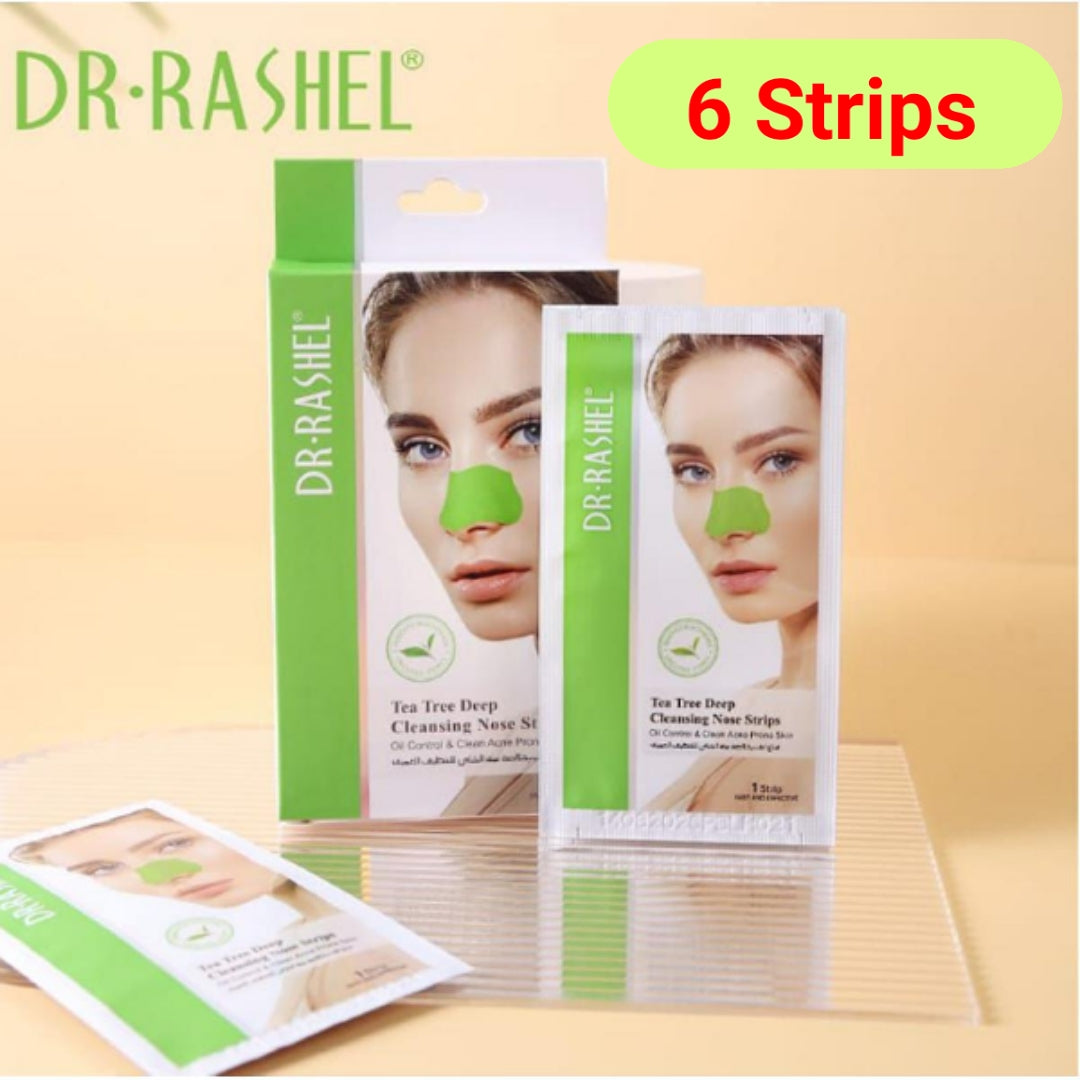 Dr. Rashel 6Pcs/pack Tea Tree Deep Cleansing Nose Strips Oil Control Unclog Pores Clean Acne Prone Skin
