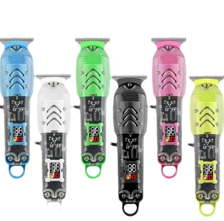 New Transparent Hair Clipper Power Display Electric Hair Clippers Men's Electric Shaver Trimmer