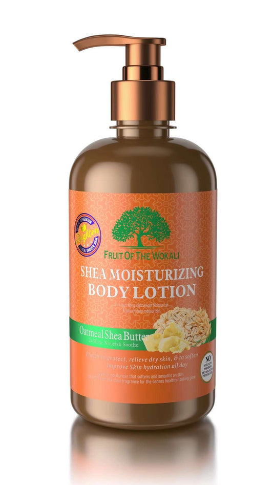 Fruit of the Wokali Shea Moisturing Body Lotion - Oat Meal Nourishing Replenish and Retain Moisture Rich in Antioxidants Lightweight Formula Absorbs Quickly 500ml