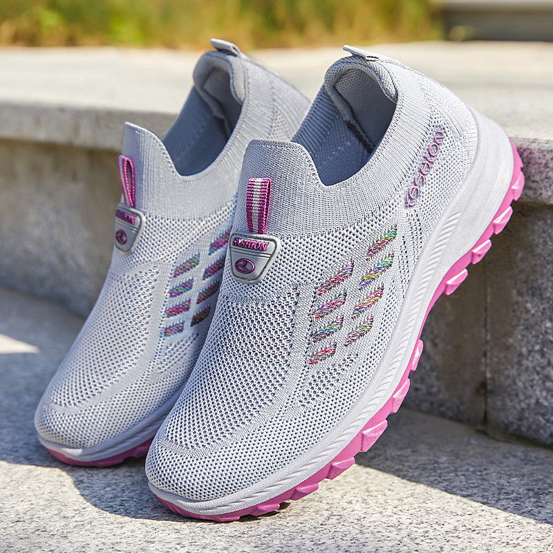 Women's casual running gray shoes mountaineering shoes ladies lace-up sports shoes girls comfortable athletic shoes students flats shoes sports shoes gym grey shoes