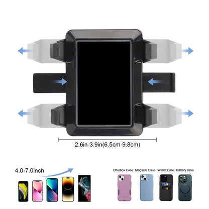 Car Phone Holder, 360 Degree Rotating Dashboard Car Phone Mount with Adjustable Spring Clip for 4-7in Smartphones