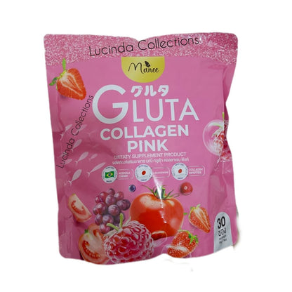 Manee Gluta Collagen Pink – 30 Pieces Pack | Skin Brightening & Anti-Aging Dietary Supplement | Thailand