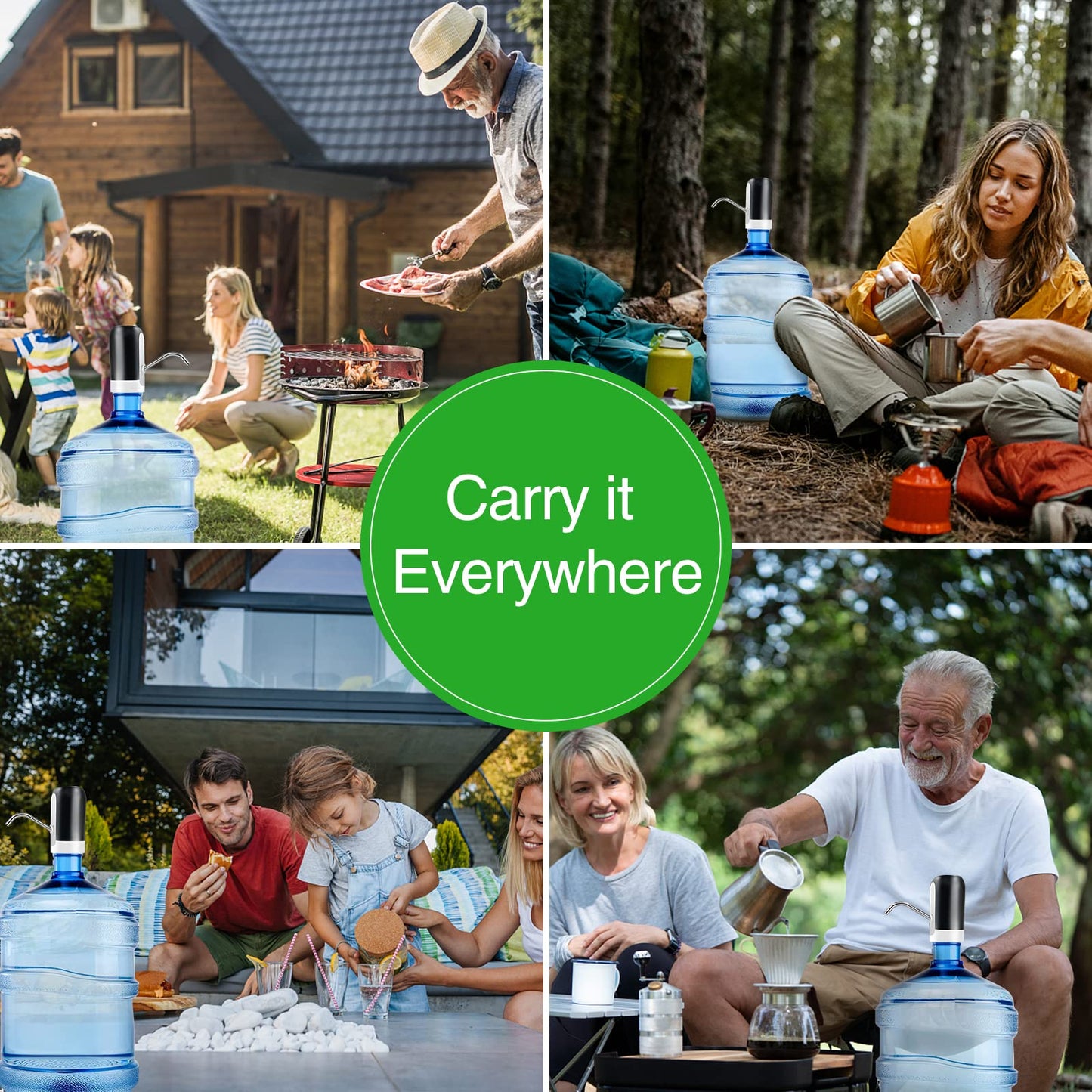 UPHUI Water Extractor Automatic Water Bottle Pump USB Rechargeable Electric Water Bottle Filler Dispenser Portable Universal Water Bottle Pump with Switch for Home Kitchen Office Camping