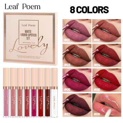 8PCS Lipsticks Set Long Lasting Nonstick Cup Makeup Cosmetics Kit Matte Lipstick For Women Lipstick Makeup Cosmetics Lips INS Hot