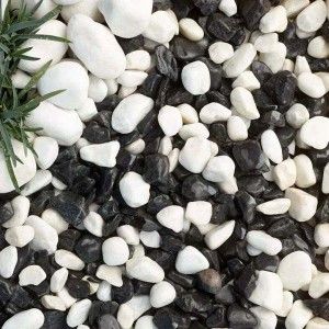 High Quality BLACK AND WHITE 1 KG PEBBLE STONES FOR INDOOR POTS AND OUTDOOR POTS, AND GARDEN DECOR