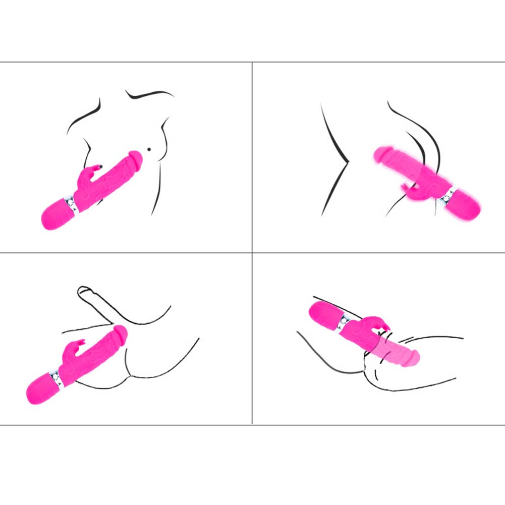 Realistic Dildo Rabbit Veined G Spot Vibrator Rechargeable Waterproof Powerful Vibrating Clit Handhold Massager Adult Sex Toy for Ladies Women