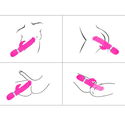 Realistic Dildo Rabbit Veined G Spot Vibrator Rechargeable Waterproof Powerful Vibrating Clit Handhold Massager Adult Sex Toy for Ladies Women