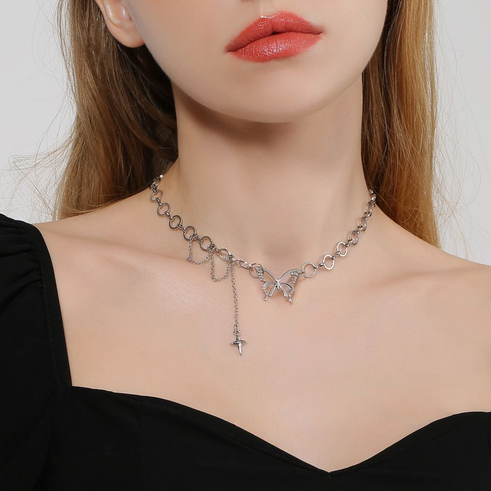 Butterfly and Star Necklace New design Choker Necklace ins style Women's Necklaces