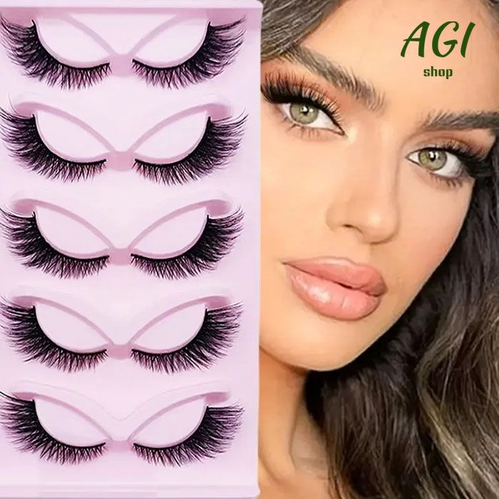5 Pairs Cat Eye Lashes Wispy Fake Lashes Fluffy Cat Eye Lashes Extensions False Eyelashe