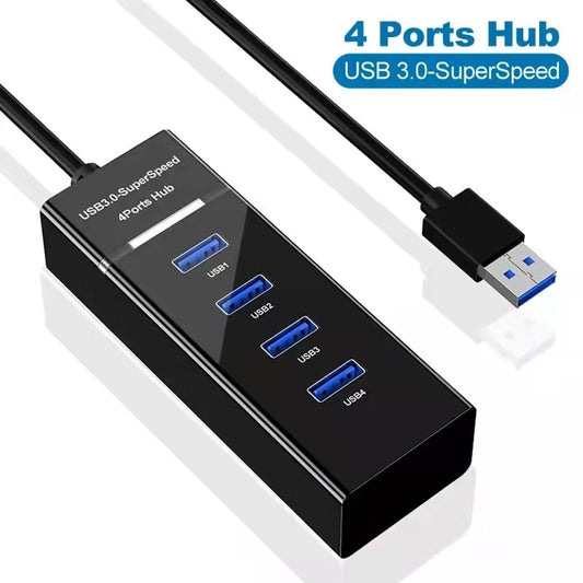 Usb3.0 Hub 4-Port Super-Speed USB Splitter For Hard Drives USB Flash Drive Mouse Keyboard Extend Adapter Laptops Multi Splitter USB Adapter Expander Cable For Desktop PC Laptop Adapter