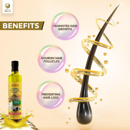 Chebe Oil for Hair Growth with SHEA BUTTER - Ready-to-Use Authentic African Chebe Powder for Hair Growth, Shea Butter, Palm Oil, Almond Oil, Olive Oil, Ostrich Oil (130ml)