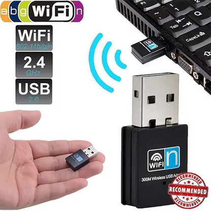300Mbps 2.4Ghz Wireless Network Card Wifi Receiver USB Ethernet to Wifi Adapter Mini WIFI Signal Receiver Transmitter Signal Extender for Laptop
