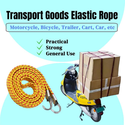 Transport Goods Heavy Duty Elastic Rope 1.5m Super Strong Cargo Tie Down Motorcycle, Bicycle, Car ,Cart, & Trailer Lashing Straps Essential Logistics & Delivery Accessories Truck & Boda Tie Downs