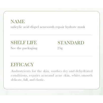 5 PIECES Sadoer Salicylic Acid Sheet Mask Pack Anti Acne Soothing Repair Hydrating Facial Mask Wholesale Price SADOER Acne Removing Control Soothing Repairing Moisturizing Face Mask