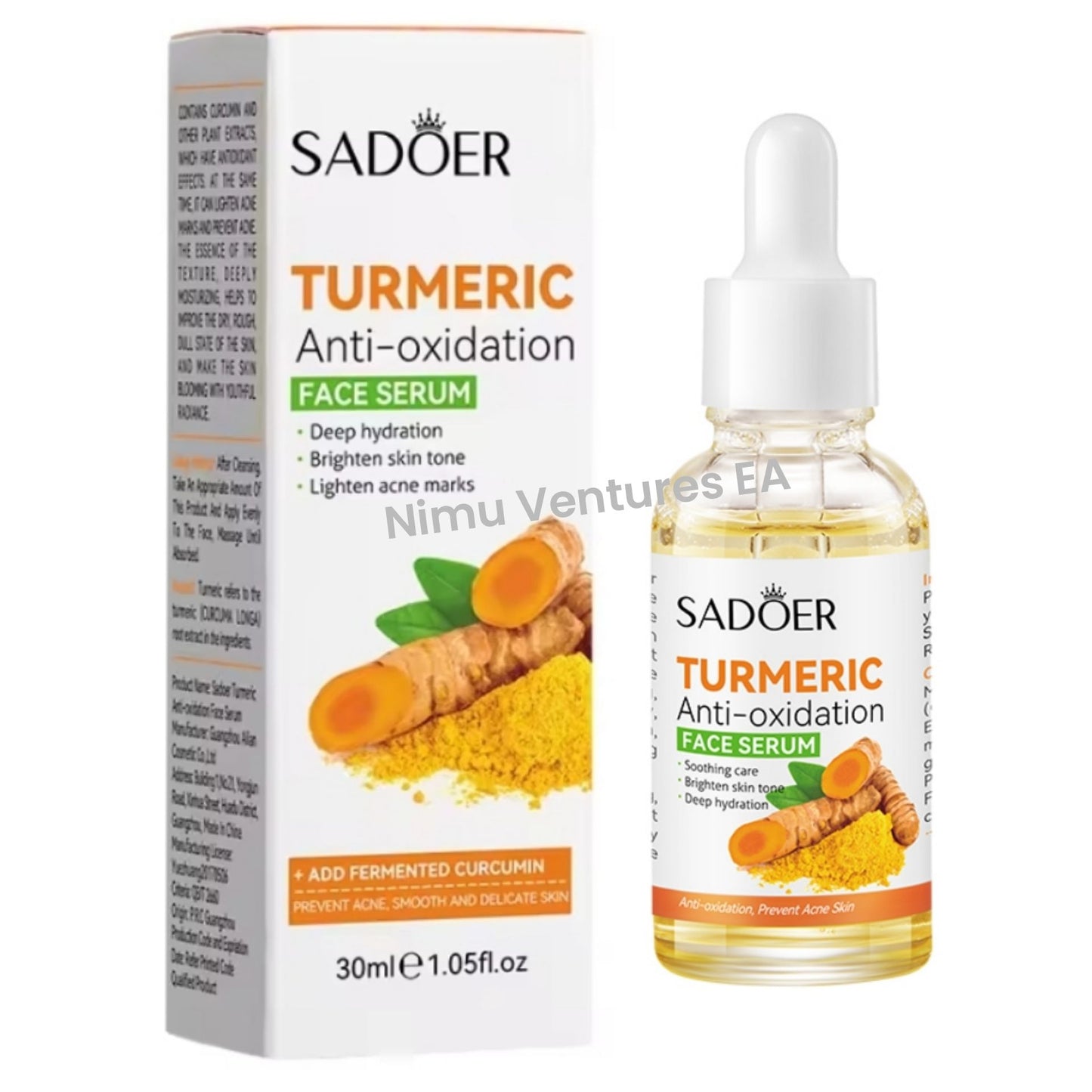 3 IN 1 SADOER TURMERIC 3 PCS Pack - Turmeric Soap Bar + Face Serum + Cream Skin Care for Shower, Smoothing and Cleanses Skin Face Wash Soap Facial Serum, Face Wash Oily Skin Bar Soap for Face and Body