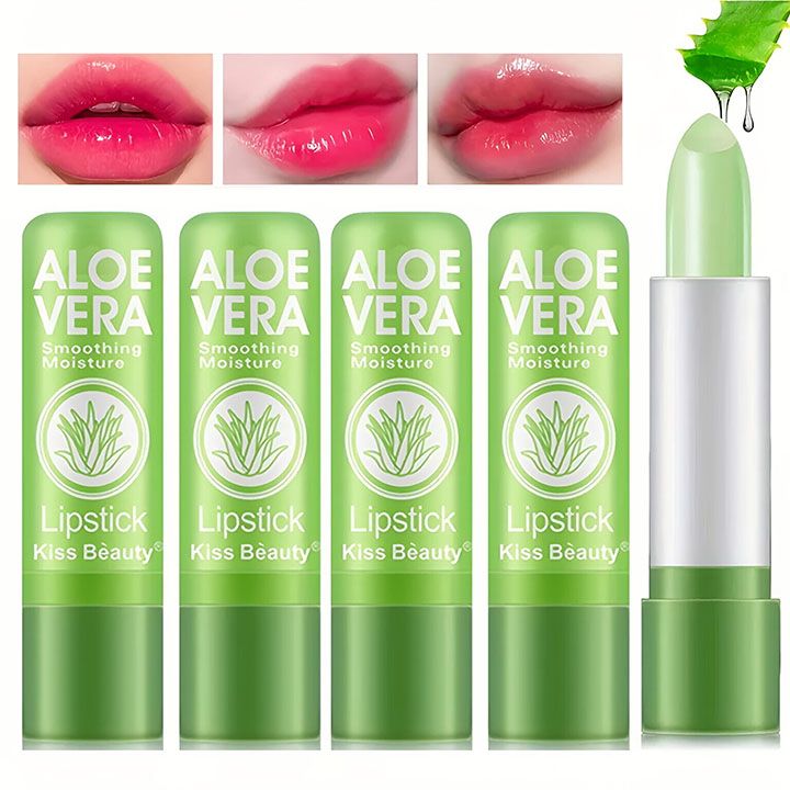 Aloe Vera Moisturizing Lipstick Lasting Nutritional Repair Lipsticks Anti Drying Color Changing Waterproof Natural Lip Care