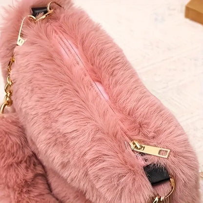 New Plush Handbag Crossbody Bag Fashion Chain Bag Single Shoulder Bag Crossbody Gifts to Girlfriends