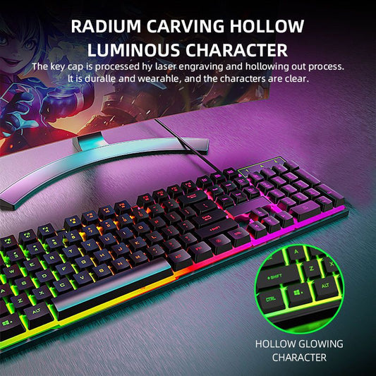 RichRipple Keyboard & Mouse Combos Backlit Gaming Keyboard And Mouse Rubber Russian Wired Keyboard Suitable For Gamers