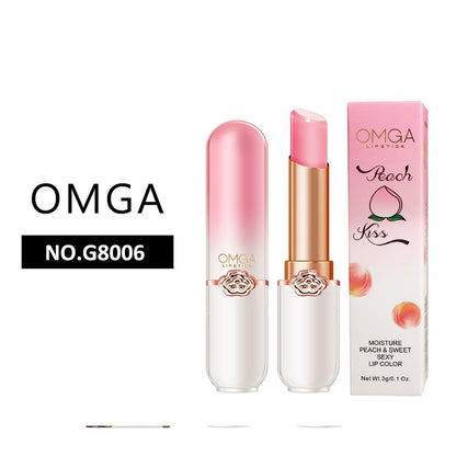 Honey Peach Girl's Color Changing Lipstick Moisturizing, Moisturizing and Makeup Keeping Honey Peach Crystal Jelly Warm lipstick