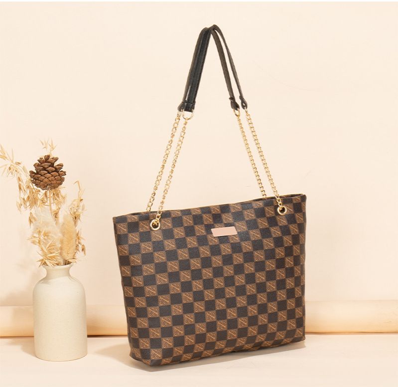 Geometric print Women's new fashion generous sequin embellished chain shoulder bag