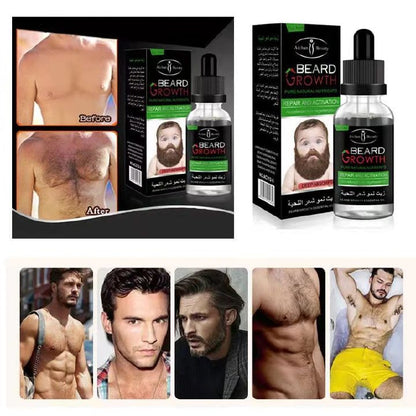 Beard Essentital Oil Beard Growth Enhancer Pure Natural Nutrients Beard Oil for Men Facial Nutrition Beard Care - Aichun Beauty