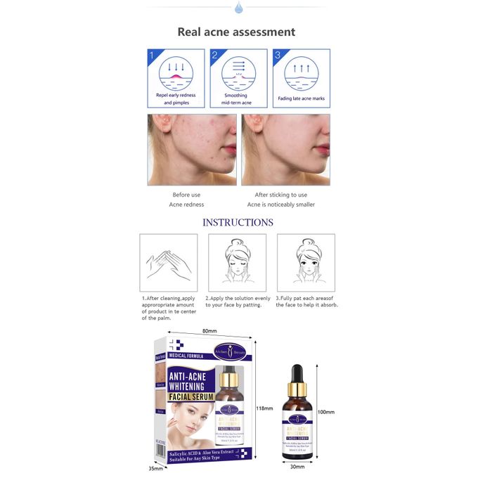 Aichun Beauty Anti-Acne Whitening Facial Serum With Salicylic Acid & Aloe Vera Extracts Face Skin Care