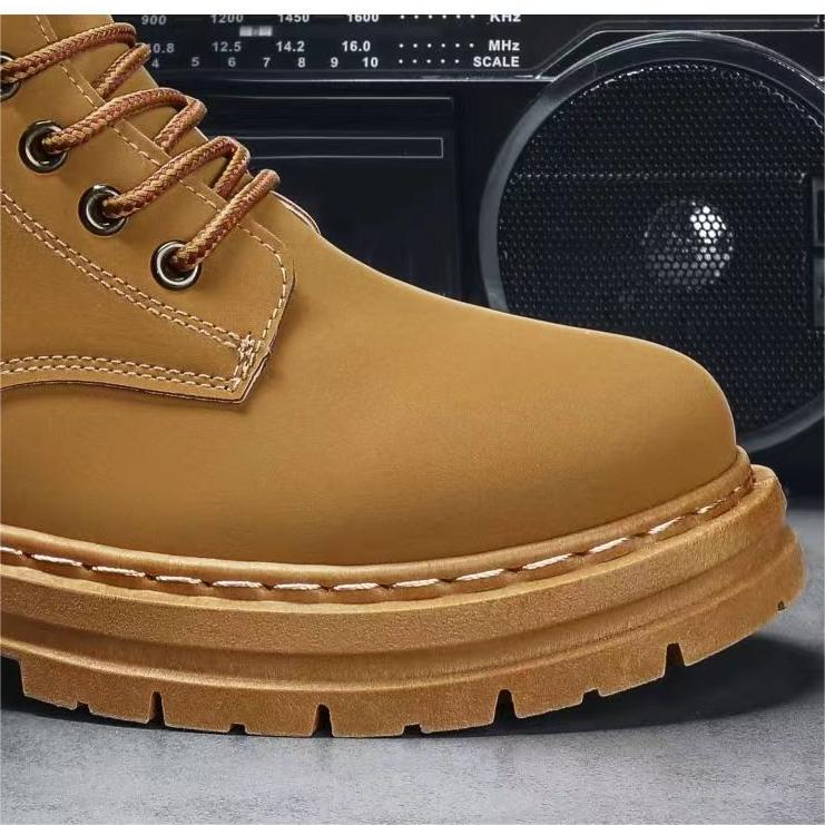 Men's Front Lace-Up Non-Slip Doc Martens High Tops British Style Casual Retro Platform Work Shoes