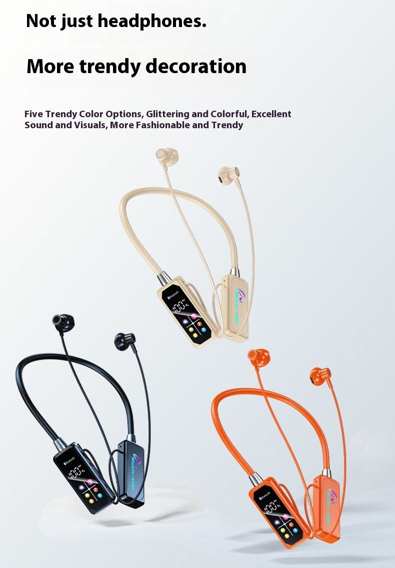 Sports Earphones Two Ears in-ear Wireless Bluetooth Earpods Neckband Earphones Earbuds Ultra-Long Standby Ear Return Monitoring Card Plug-in Noise Reduction Comfortable And Stylish High Quality