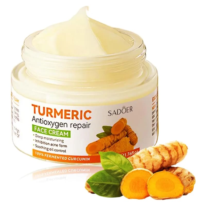 SADOER Turmeric Antioxygen Repair Face Cream Deep Hydration Improve Acne Soothing Oil Control Moisturizing Delicate Smooth Facial Skin Care
