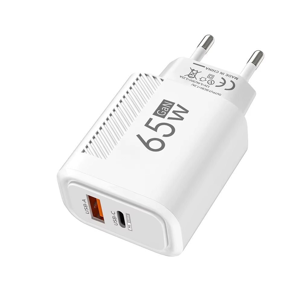 2 Ports USB A PD 120W Charger EU Fast Charging Phone Type-C Charger QC 3.0 Adapter Head for iPhone Samsung Xiaomi Redmi