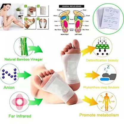 10pcs/box Detox Foot Patches Pads Body Toxins Feet Slimming Cleansing Herbal Body Health For Weight Loss