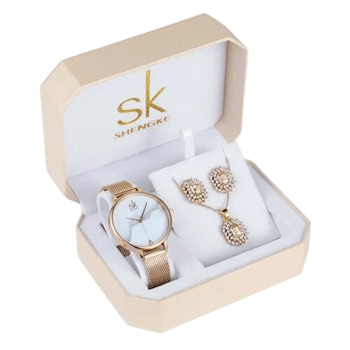 Luxurious Shengke Quartz Womens Watch Set
