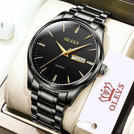 Luxury Stainless Steel Watches Water Resistant Luminous