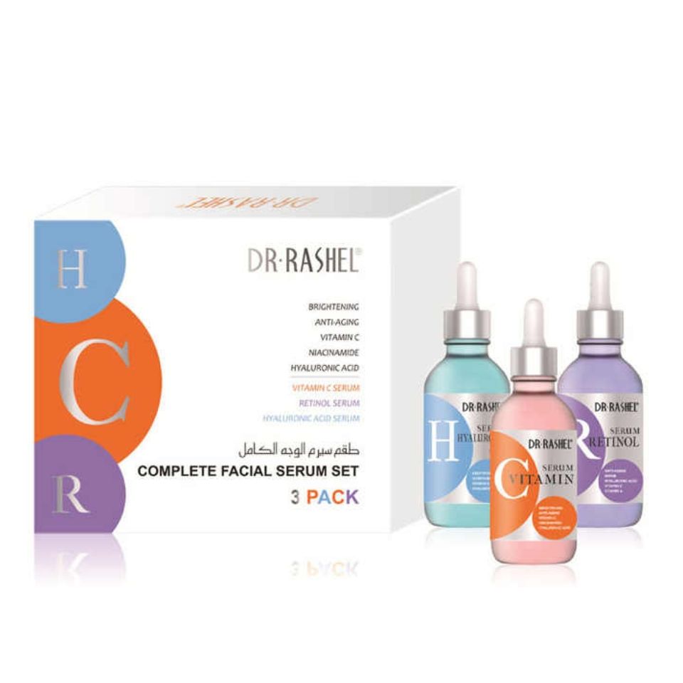 Dr Rashel 3 in 1 Vitamin C , Retinol & Hyaluronic Acid Complete Facial Serum Moisturizing Repair Skin Care Set