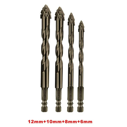 High-hard Four-edged Serrated Eccentric Drill Hand Tools For Dry Drilling Of Ceramic Tiles Glass Marble Concrete Stainless Steel Drill Bits, The Site All Porcelain Concrete Wall Brick Impact Steel Bar