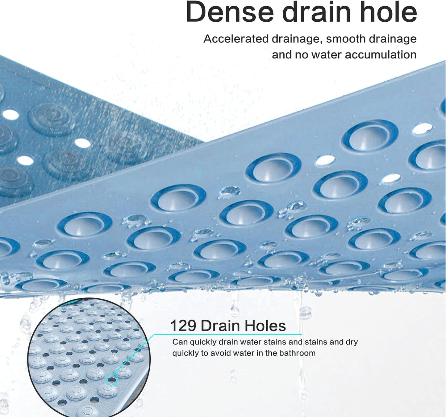 Bath Tub Mat Shower Mat Non Slip Bathtub Mats with Suction Cups Bath Mat for Tub Bathroom Mats Machine Washable